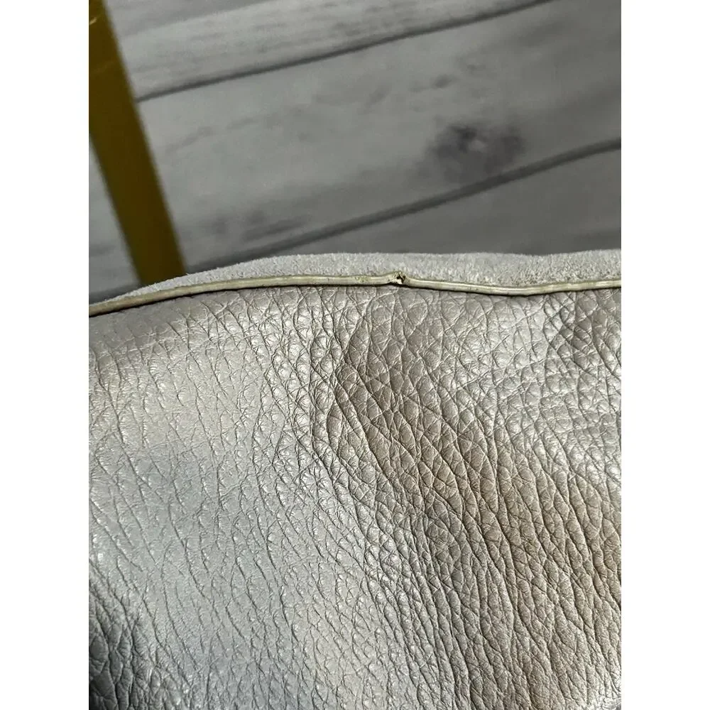 Shiraleah Jumbo Slouch Tote Bag Gray Faux Leather Oversized Shoulder Hobo Bag